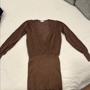 Superdown Long Sleeve Brown Dress